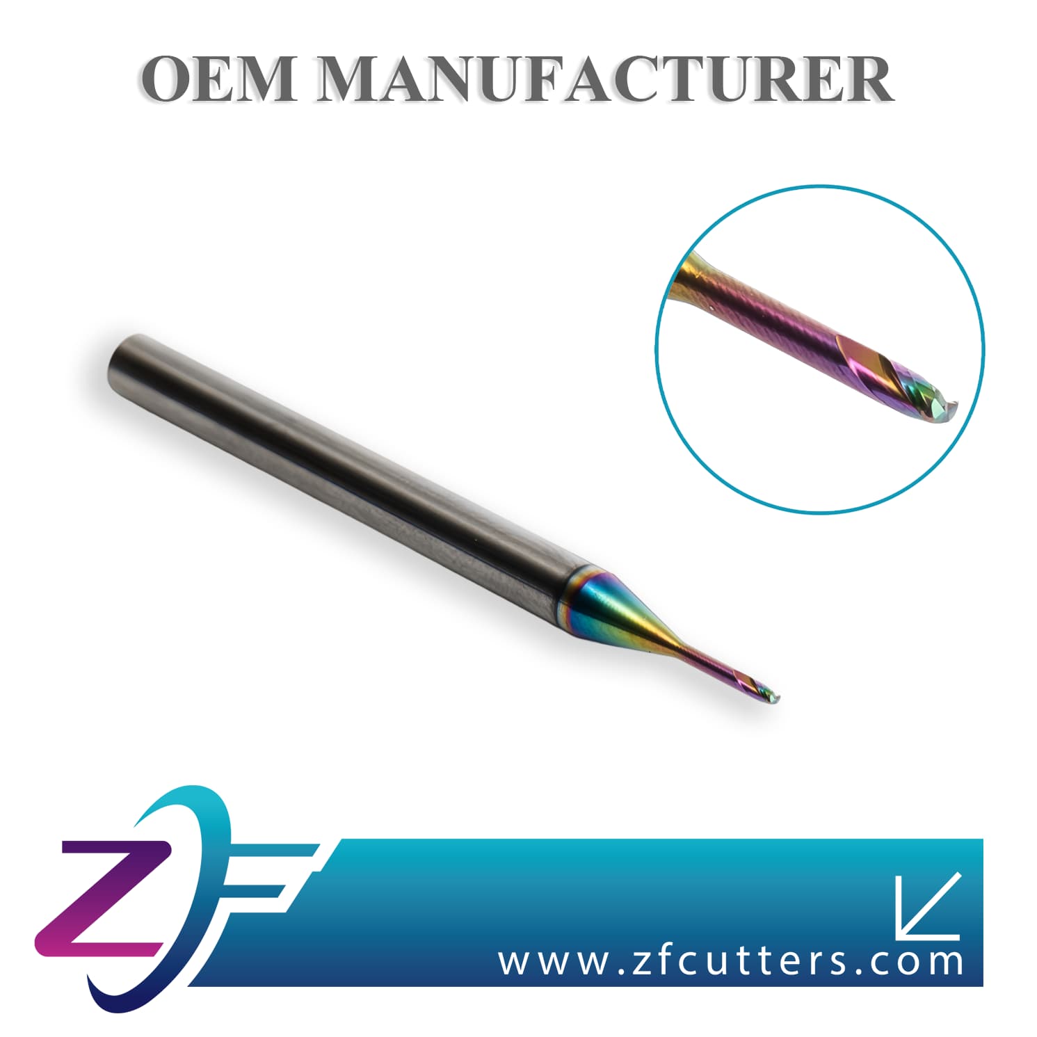 0.7mm微小径两刃平底铣刀 整体硬质合金 ZF_EM_16